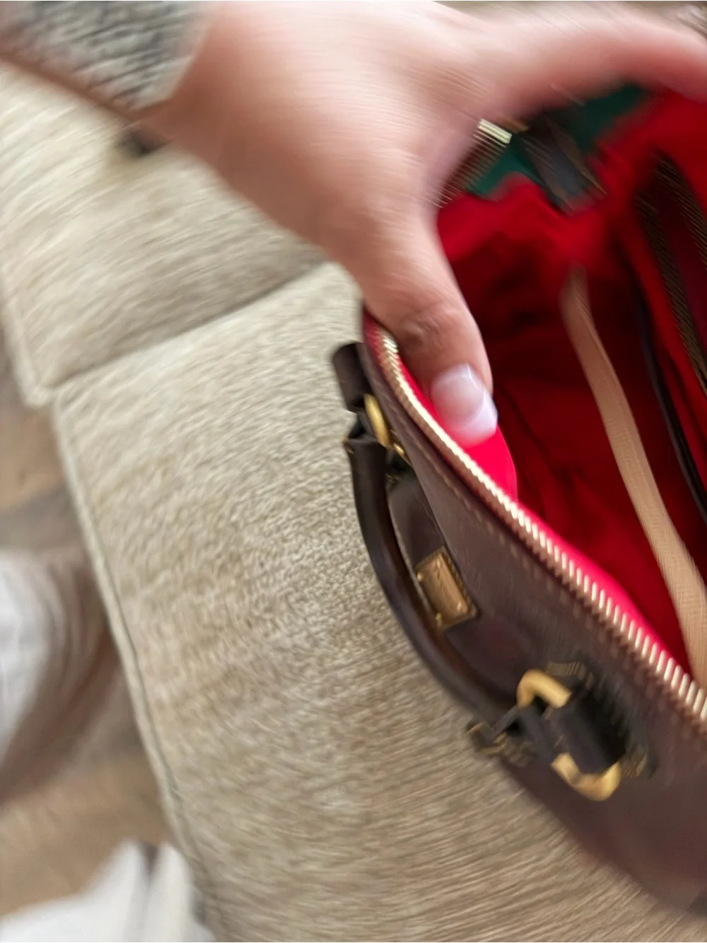 Dooney & Bourke Dark Brown Leather  Satchel with Gold Hardware